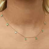 Necklace 14 & 18K Gold Emerald Baguette Necklace