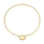 Necklace 14K & 18K Opal & Diamond  Necklace