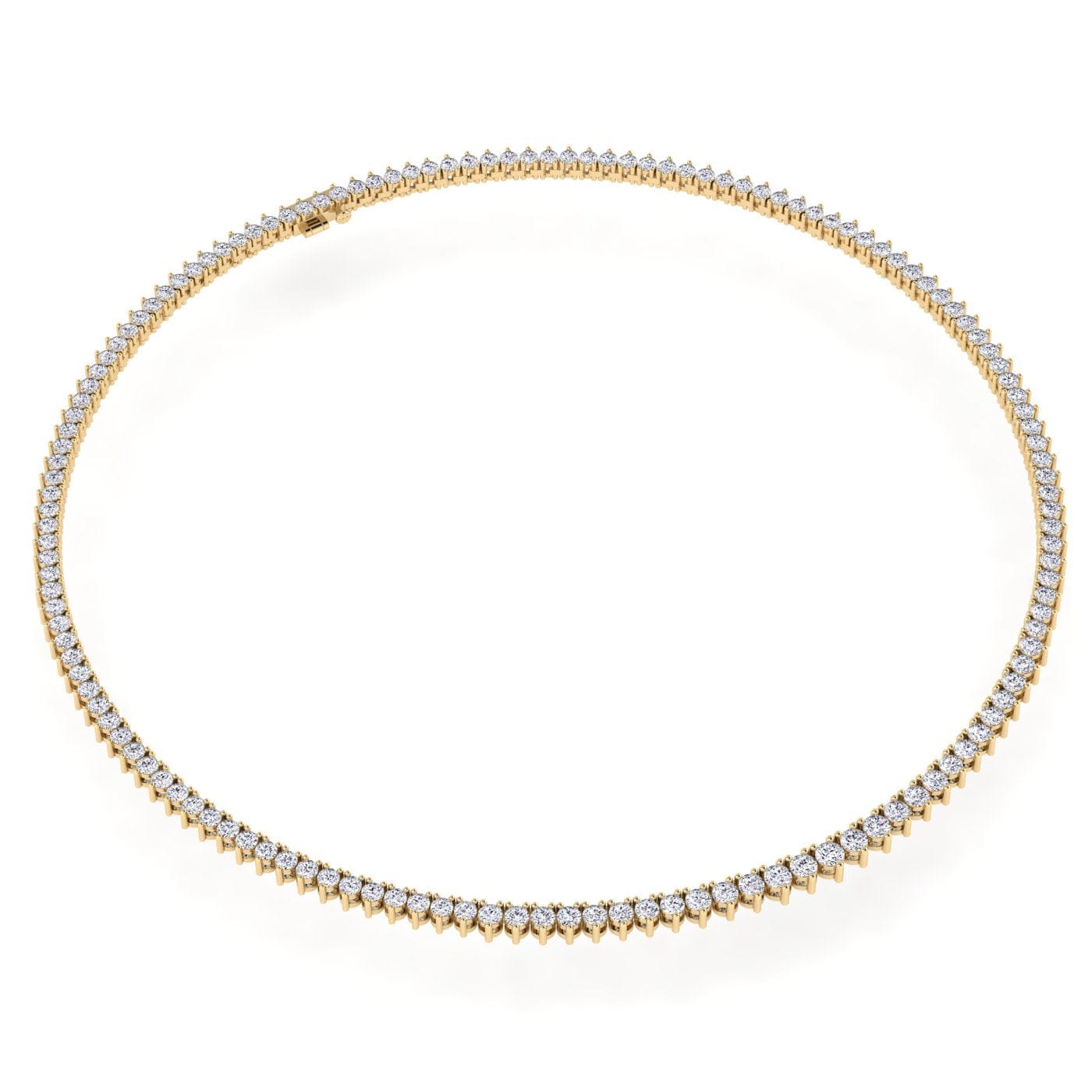 Necklaces 14K & 18K Gold and Diamond Tennis Necklace Graduated 3-Prong Setting, Lab Grown, 8.5-11.5cts