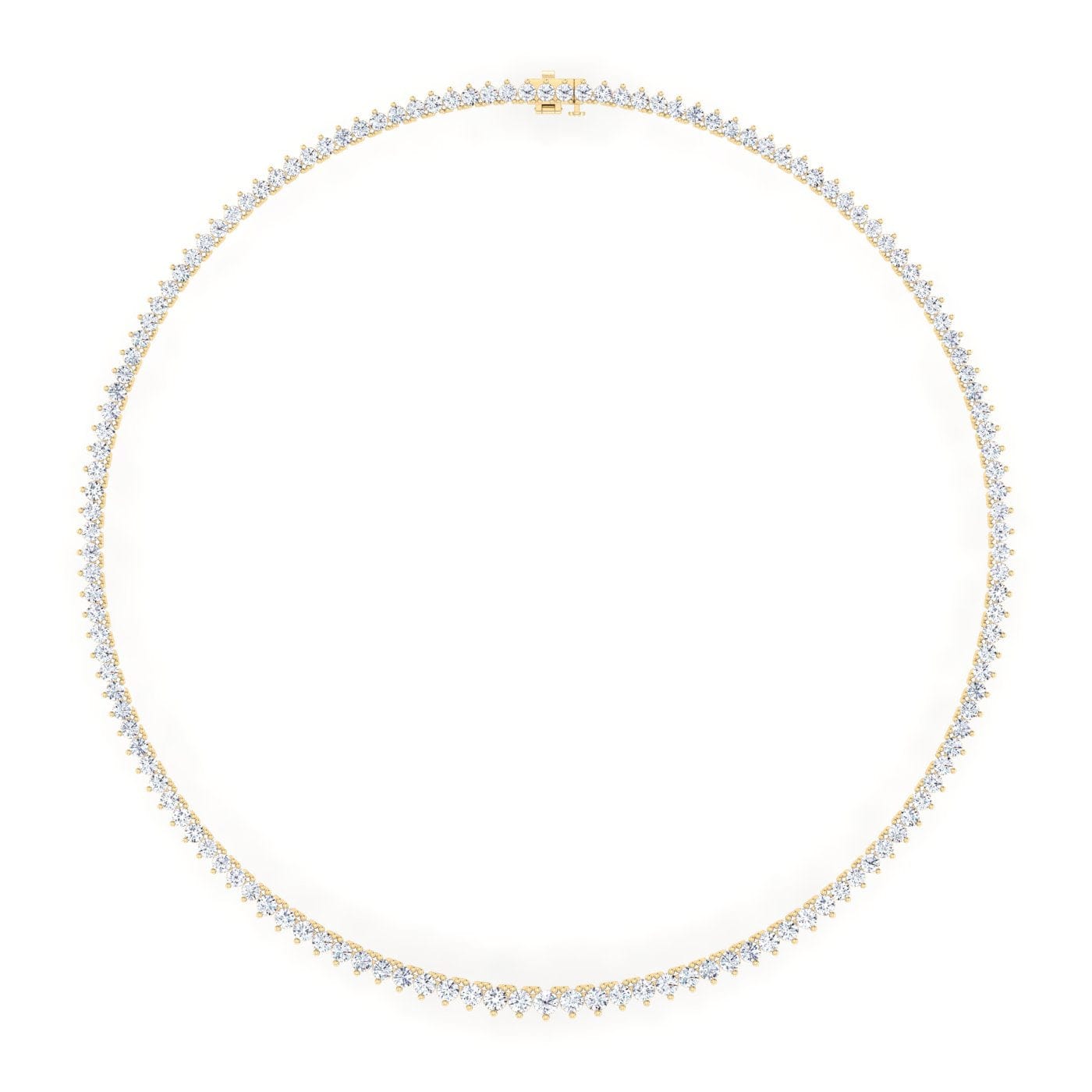 Necklaces 14K & 18K Gold and Diamond Tennis Necklace Graduated 3-Prong Setting, Lab Grown, 8.5-11.5cts