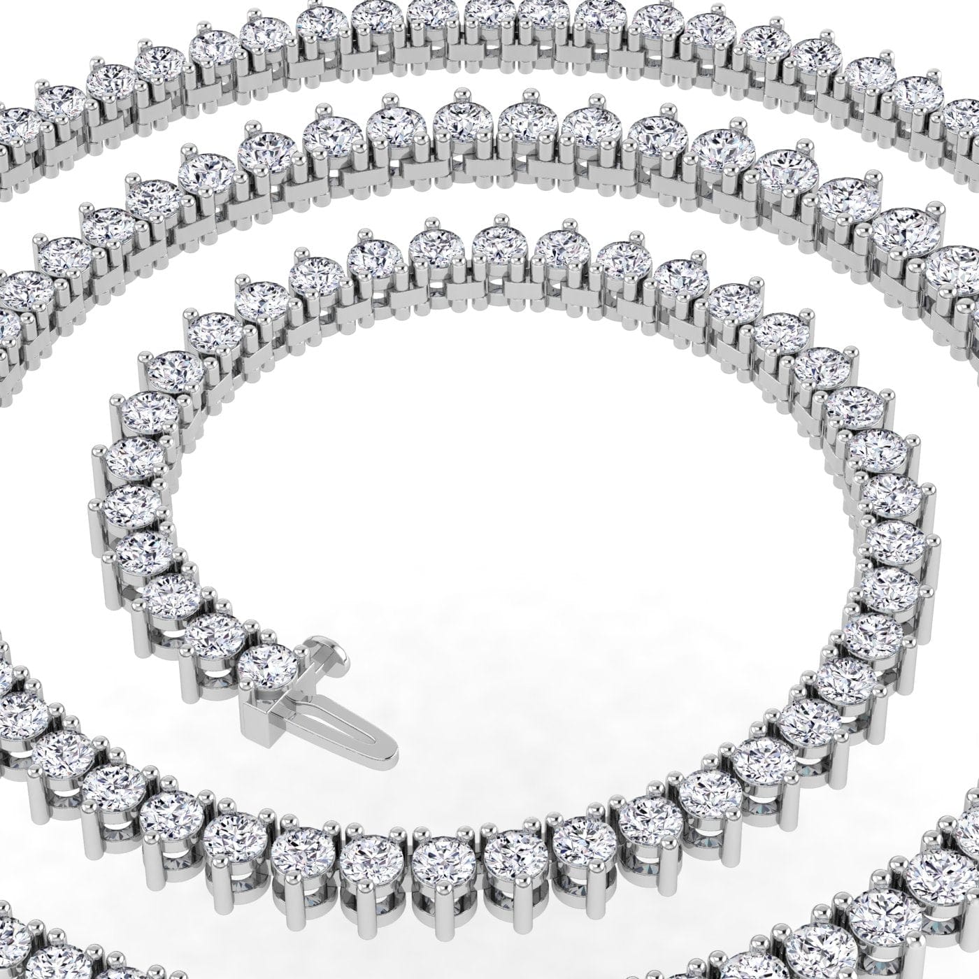 Necklaces 14K & 18K Gold and Diamond Tennis Necklace Graduated 3-Prong Setting, Lab Grown, 8.5-11.5cts