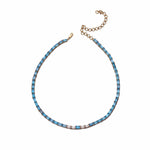 Necklaces 14K & 18K Gold East West Blue Topaz & Diamond Necklace