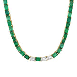 Necklaces 14K & 18K Gold East West Emerald & Diamond Necklace