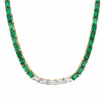 Necklaces 14K & 18K Gold East West Emerald & Diamond Necklace, Large