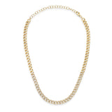 Necklaces 14K Gold Micro-Pave Diamond Cuban Link Chain Necklace Adjustable Length