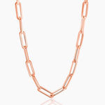 Necklaces 16" / Rose Gold 14K Gold Large Gold Paper Clip Necklace 4.2mm