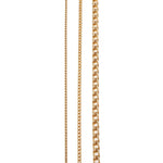 Necklaces 16" / Rose Gold 14K Gold Small Franco Diamond Cut Necklace 2mm