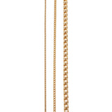 Necklaces 16" / Rose Gold 14K Gold Small Franco Diamond Cut Necklace 2mm