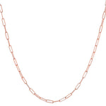 Necklaces 16" / Rose Gold 14K Gold Small Paper Clip Necklace 2.0mm