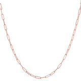 Necklaces 16" / Rose Gold 14K Gold Small Paper Clip Necklace 2.0mm