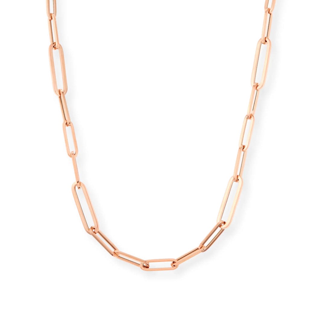 Necklaces 16" / Rose Gold Medium 14K Gold Paper Clip Necklace 3.1mm