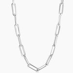 Necklaces 16" / White Gold 14K Gold Large Gold Paper Clip Necklace 4.2mm