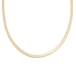 Necklaces 16" / Yellow Gold / 14K 14K & 18K Gold Herringbone Chain Necklace 4.5mm