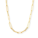 Necklaces 16" / Yellow Gold Medium 14K Gold Paper Clip Necklace, Solid Gold