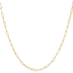 Necklaces 16" / Yellow Gold Small 14K Gold Paper Clip Necklace 2.0mm-No Clasp