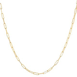 Necklaces 16" / Yellow Gold Small 14K Gold Paper Clip Necklace 2.0mm-No Clasp