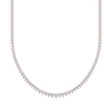 Necklaces 8.5 / Rose Gold / 14K 14K & 18K Gold and Diamond Tennis Necklace Graduated 3-Prong Setting, Lab Grown, 8.5-11.5cts