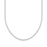 Necklaces 8.5 / White Gold / 14K 14K & 18K Gold and Diamond Tennis Necklace Graduated 3-Prong Setting, Lab Grown, 8.5-11.5cts