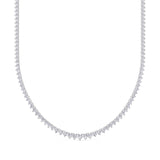 Necklaces 8.5 / White Gold / 14K 14K & 18K Gold and Diamond Tennis Necklace Graduated 3-Prong Setting, Lab Grown, 8.5-11.5cts