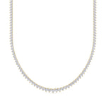 Necklaces 8.5 / Yellow Gold / 14K 14K & 18K Gold and Diamond Tennis Necklace Graduated 3-Prong Setting, Lab Grown, 8.5-11.5cts