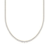 Necklaces 8.5 / Yellow Gold / 14K 14K & 18K Gold and Diamond Tennis Necklace Graduated 3-Prong Setting, Lab Grown, 8.5-11.5cts