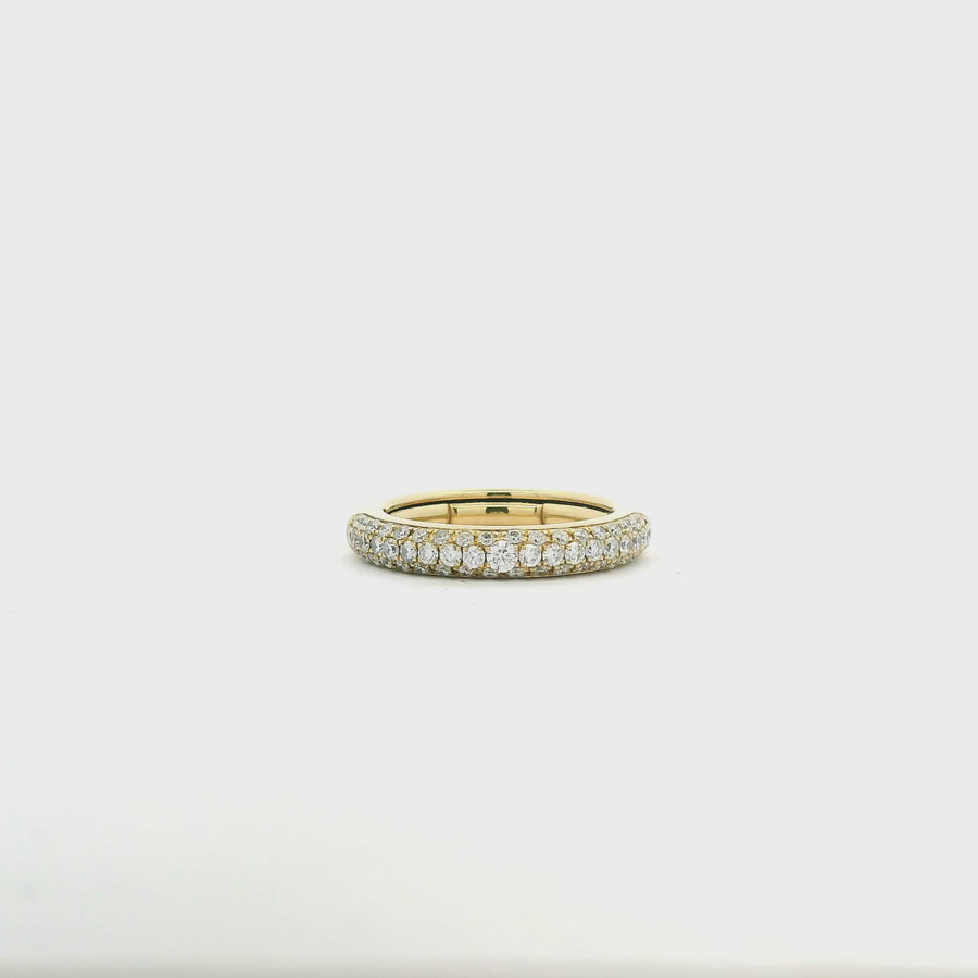 18K Gold Pave Diamond Stretch Ring