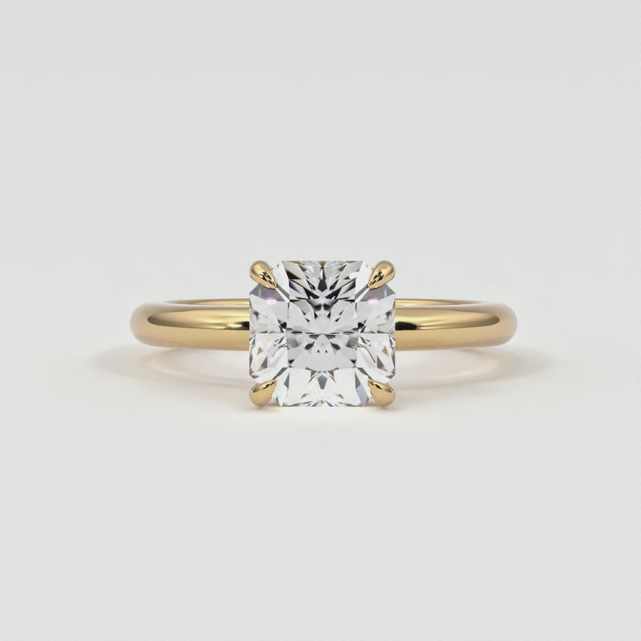 Square Radiant Cut Diamond Solitaire Band