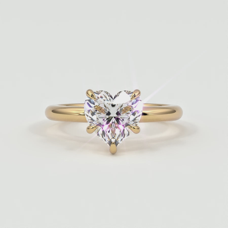 Heart Shape Diamond Solitaire Band