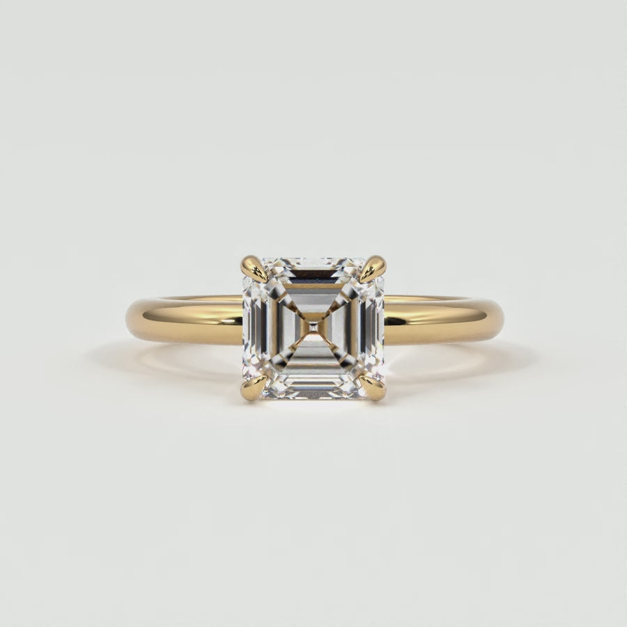 Asscher Cut Diamond Solitaire Band