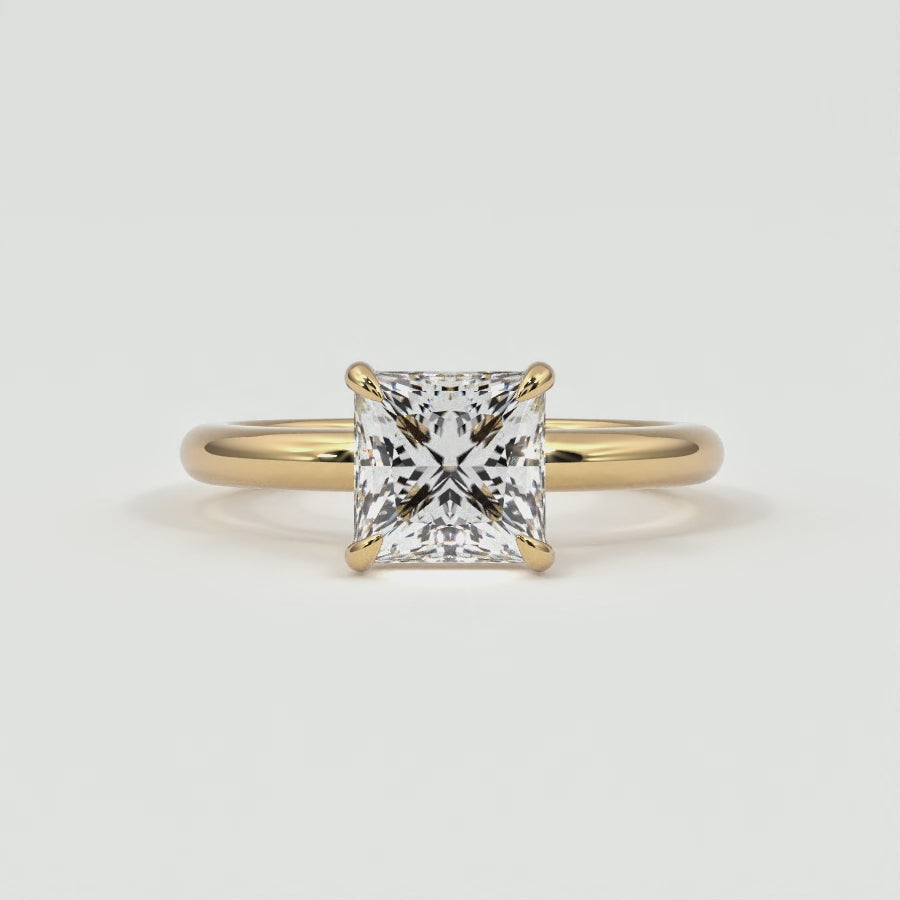 Princess Cut Diamond Solitaire Band