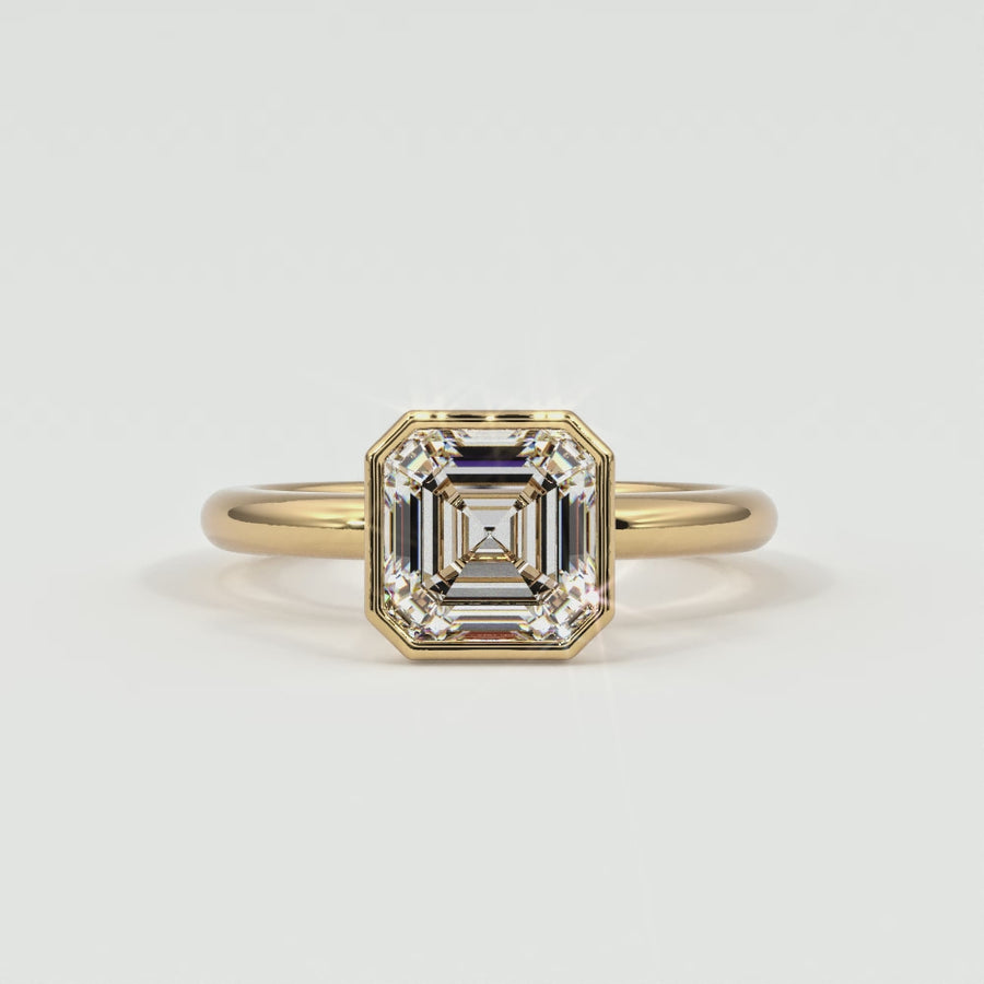 Ascher Cut Diamond Engagement Rings, Lab Grown
