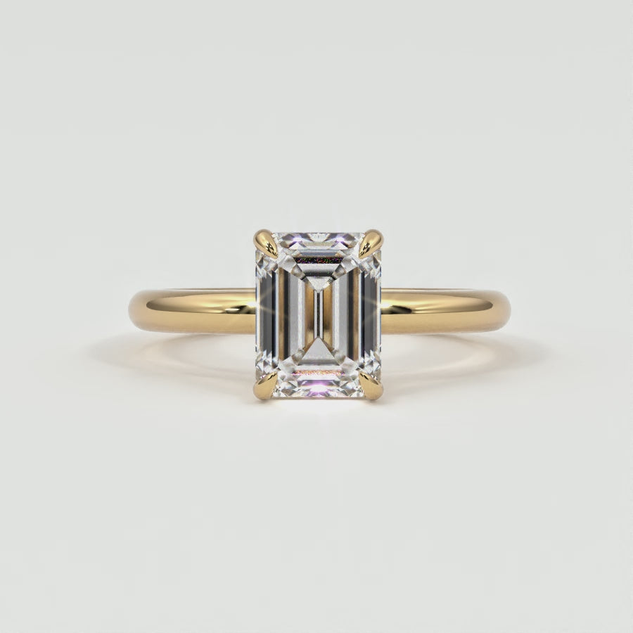 Emerald Cut Diamond Solitaire Band