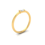 Rings 14K & 18K Gold Band with Single Diamond, Lab Grown