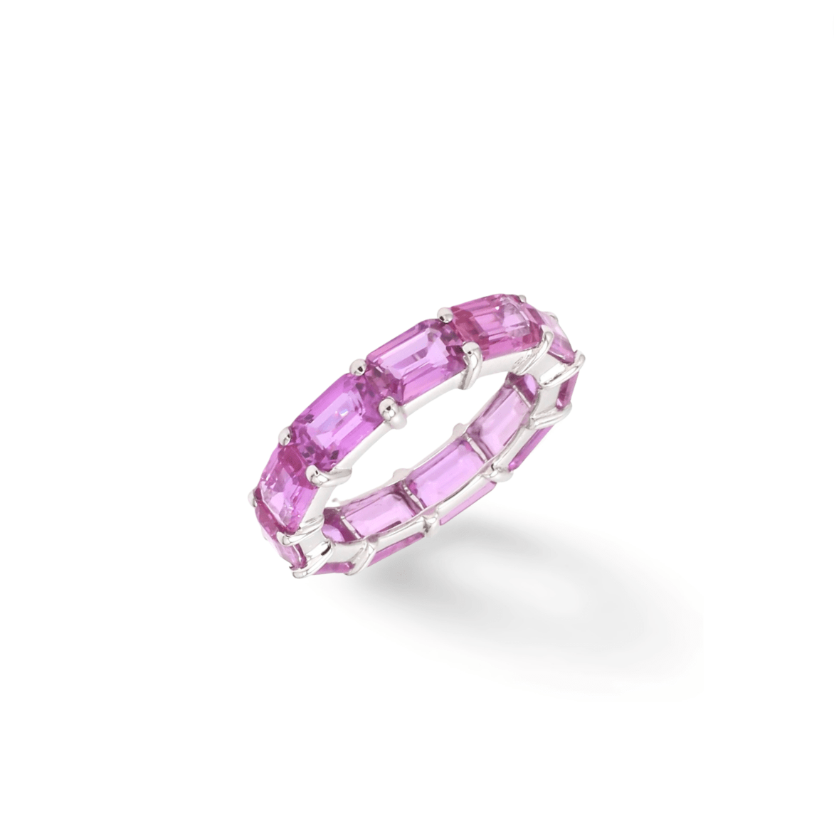 Rings 14K & 18K Gold East West Pink Sapphire Eternity Ring