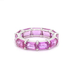 Rings 14K & 18K Gold East West Pink Sapphire Eternity Ring