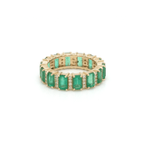 Rings 14K & 18K Gold Emerald and Diamond Eternity Band