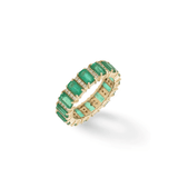 Rings 14K & 18K Gold Emerald and Diamond Eternity Band