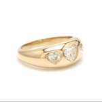 Rings 14K & 18K Gold Heart Diamond Dome Ring