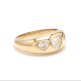 Rings 14K & 18K Gold Heart Diamond Dome Ring