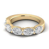 Rings 14K & 18K Gold Oval East West Diamond Eternity Ring, Lab Grown