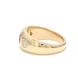 Rings 14K & 18K Gold Oval Pink Sapphire & Diamond Dome Ring