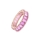 Rings 14K & 18K Gold Pink Sapphire Eternity Band, U Shape Setting