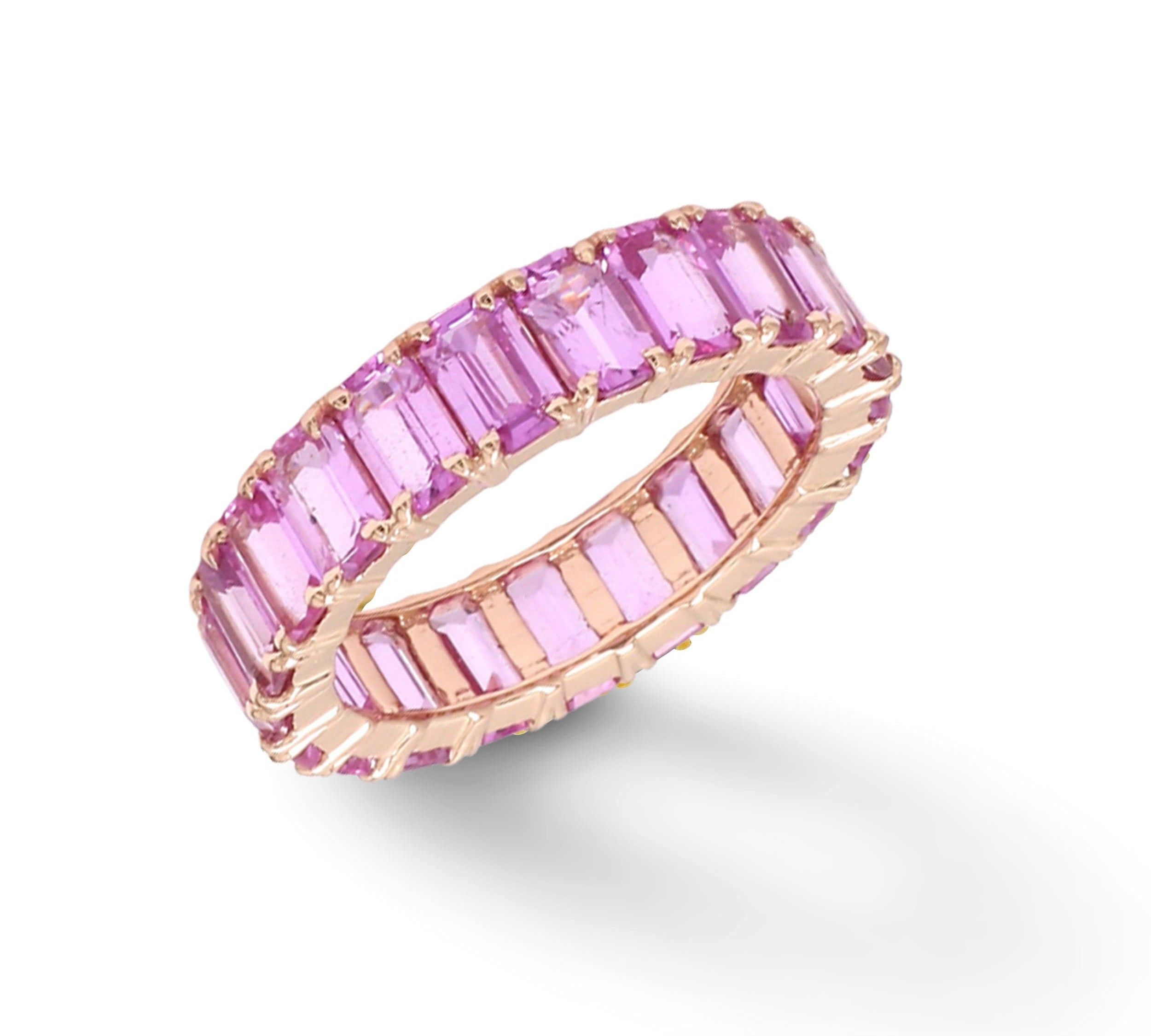 Rings 14K & 18K Gold Pink Sapphire Eternity Band