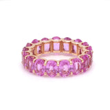 Rings 14K & 18K Gold Pink Sapphire Eternity Band, U Shape Setting