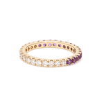 Rings 14K & 18K Ombre Amethyst & Diamond Eternity Ring