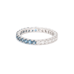 Rings 14K & 18K Ombre Blue Topaz & Diamond Eternity Ring