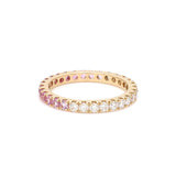 Rings 14K & 18K Ombre Pink Sapphire & Diamond Eternity Ring