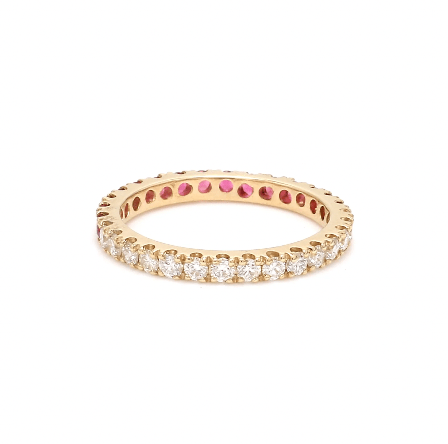 Rings 14K & 18K Ombre Ruby & Diamond Eternity Ring