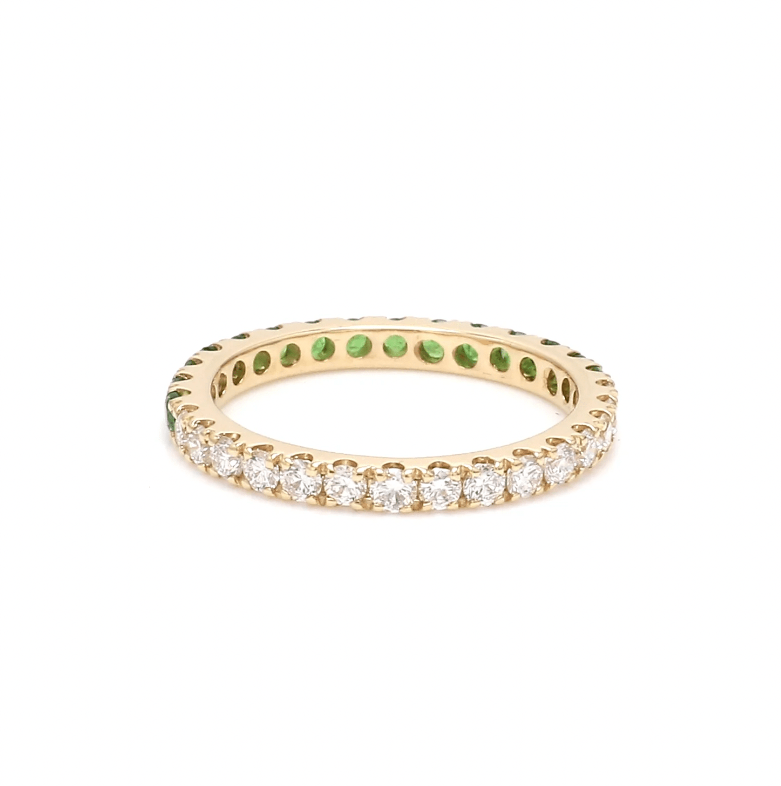 Rings 14K & 18K Ombre Tsavorite & Diamond Eternity Ring