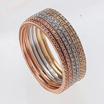 Rings 14K Gold and Diamond Eternity Stacking Rings